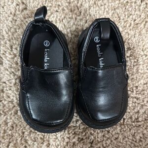 Koala Kids Black Dress Shoes Classic Slip-On Design